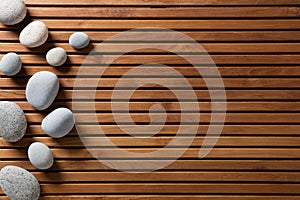 Concept of zen spa, massage, mindfulness or wellbeing, copy space