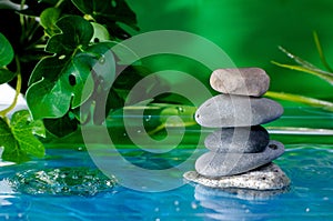 Zen stones stack, Zen stones meditation