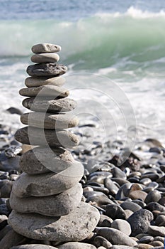 Zen stones stacked