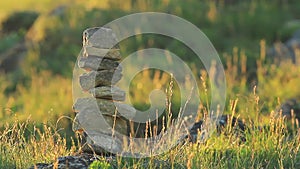 Zen Stones in the sunset light