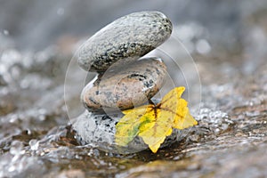 Zen stones in the water