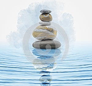 Zen stones in water