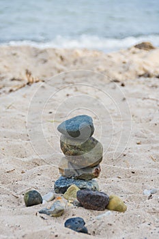 Zen Stones Zen stone on beach for perfect meditation.