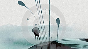 Zen graphics in blue