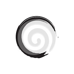 Zen symbol abstract brush vector graphic design on white background