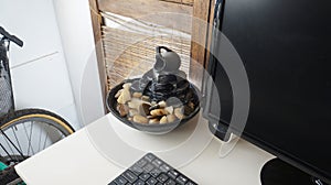 zen water fountain in a desk