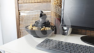 zen water fountain in a desk