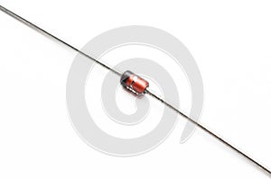 Zener diode electronic component on white background