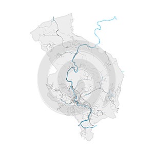 Zenica, BosniaandHerzegovina Black and White high resolution vector map