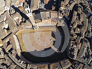 Zenital photo of piazza del campo Siena