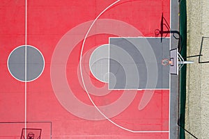 zenithal image of a basketball court as seen from a drone photo