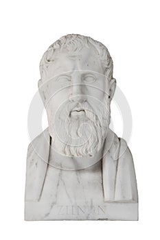 Zenon of Elea - Zeno died about 430 before Christ. Isolated marble sculpture in the Achilleion of Corfu in Greece.