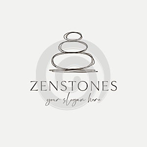 Zenstones vector logo design. Balance stones logotype.