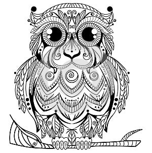 Zentangle Abstract owl design