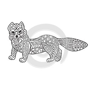 Zentangle the Baikal mustelidae for adult anti stress Coloring