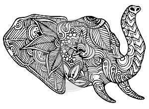 Zentangle elephant