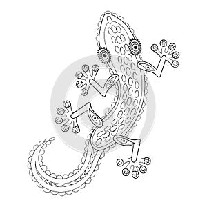 Zentangle Lizard totem for adult anti stress Coloring Page