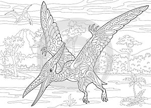 Zentangle pterodactyl dinosaur photo