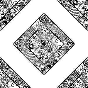 Zentangle seamless pattern. doodle, mandala.