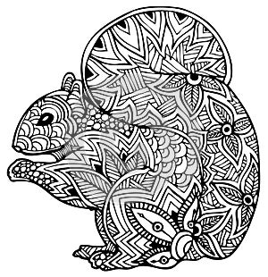 Zentangle squirrel vector