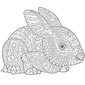 Zentangle stylized bunny