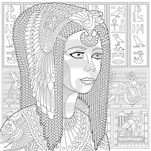 Zentangle stylized Cleopatra (Nefertiti)