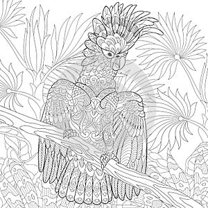 Stylizovaný papoušek kakadu papoušek 