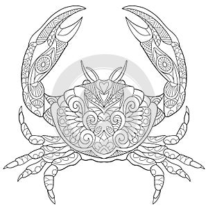 Zentangle stylized crab