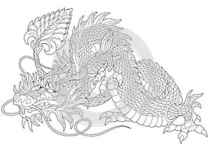 Zentangle stylized dragon