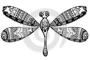 Zentangle stylized dragonfly