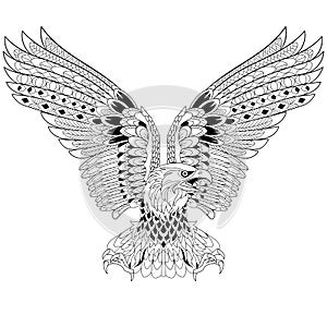 Zentangle stylized eagle