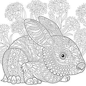 Zentangle stylized easter bunny