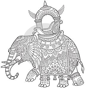 Zentangle stylized elephant