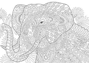 Zentangle stylized elephant photo