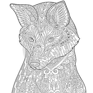 Zentangle stylized fox