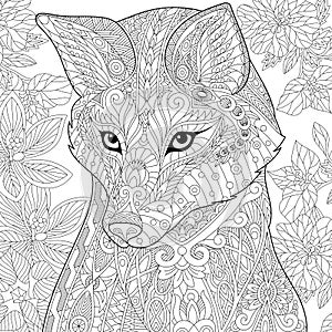 Zentangle stylized fox