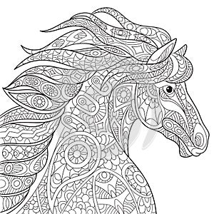 Zentangle stylized horse