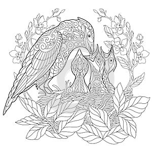 Stilizzato ghiandaia uccello 