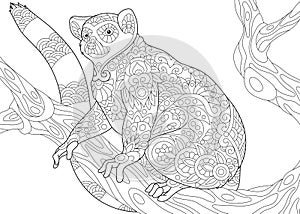 Zentangle stylized lemur