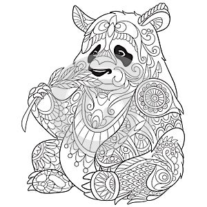 Zentangle stylized panda