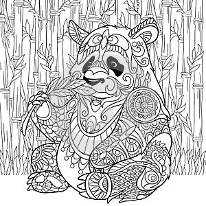 Zentangle stylized panda