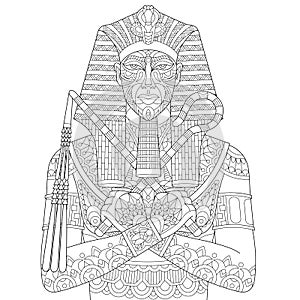 Zentangle stylized pharaoh