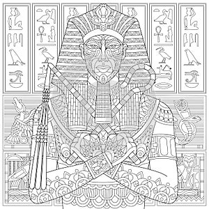 Zentangle stylized pharaoh photo