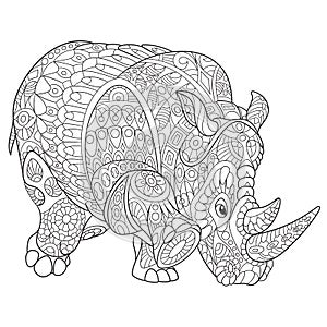 Zentangle stylized rhino photo