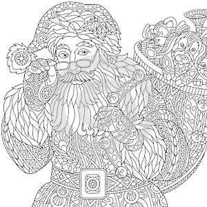 Zentangle stylized Santa Claus