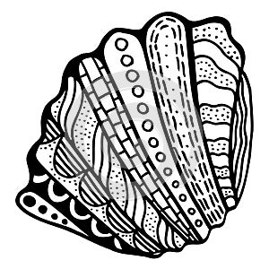 Zentangle stylized shell.