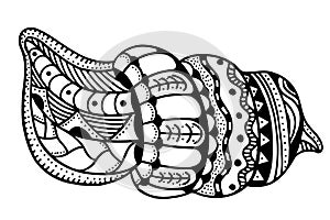 Zentangle stylized shell