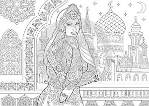 Zentangle stylized turkish woman