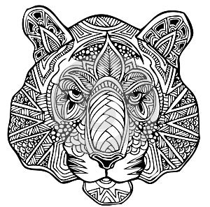 Zentangle tiger vector file