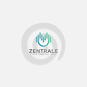 Zentrale logo with initial blue wave
